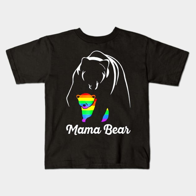 Mama Bear Love Homobisexual Baby Bear Costume Kids T-Shirt by Pretr=ty